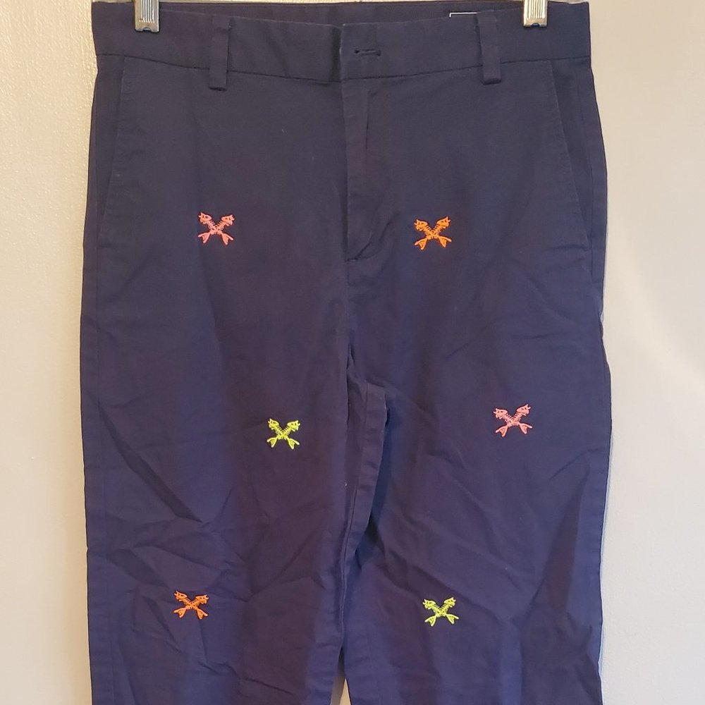 Vineyard Vines Fish Bones Navy Boys Embroidered Size 16